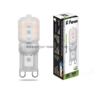 Лампа светодиодная LED-JCD LB-430 5W 4000K G9 220V Feron