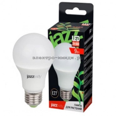Лампа светодиодная LED-A 9W AGRO 220В E27 для растений JazzWay