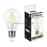 Лампа светодиодная LED-A 9W LB-63 4000К E27 220V филамент Feron