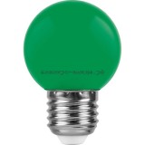 Лампа светодиодная LED-ШАР 1W LB-37 1.0W 220V Е27 GREEN Feron