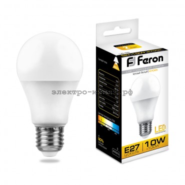 Лампа светодиодная LED-A 10W LB-92 2700K E27 220V Feron