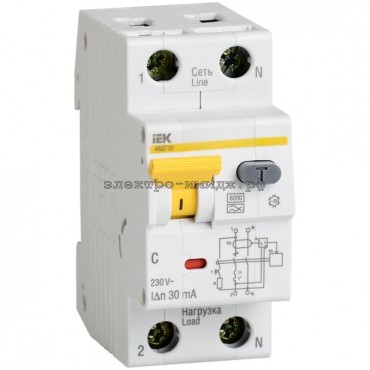 Дифференциальный автоматический выключатель АВДТ-32 1P+N 32А 30мА  MAD22-5-032-C-30 IEK
