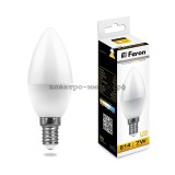 Лампа светодиодная LED-СВЕЧА 7W LB-97 2700K E14 220V Feron