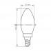 Лампа светодиодная LED-СВЕЧА 5W LB-58 6400K E14 220V филамент Feron