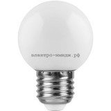 Лампа светодиодная LED-ШАР 1W LB-37 1.0W 220V Е27 6400K Feron