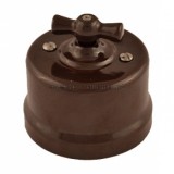 Выключатель фарфоровый В1-202-02 2-кл. поворотный коричневый 