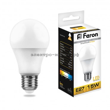 Лампа светодиодная LED-A 15W LB-94 2700K E27 220V Feron