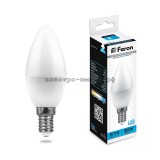 Лампа светодиодная LED-СВЕЧА 9W LB-570 6400K E14 220V Feron