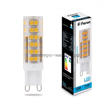 Лампа светодиодная LED-JCD LB-433 7W 6400K G9 220V Feron