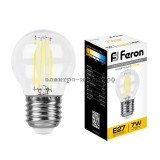 Лампа светодиодная LED-ШАР 7W LB-52 2700K E27 200V филамент Feron