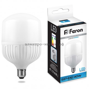 Лампа светодиодная LED-ШАР LB-65 30W 6400К E27-E40 220V Feron