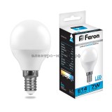 Лампа светодиодная LED-ШАР 7W LB-95 6400К E14 220V Feron