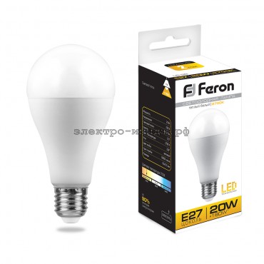 Лампа светодиодная LED-A 20W LB-98 2700K E27 220V Feron