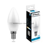 Лампа светодиодная LED-СВЕЧА 7W LB-97 6400K E14 220V Feron